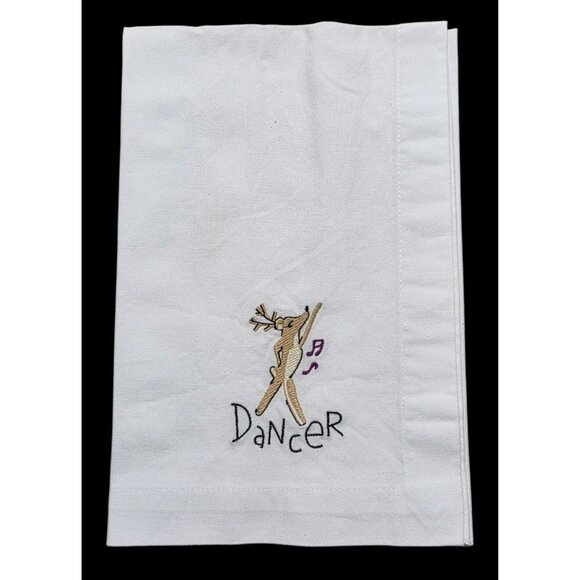 VTG 9 Pottery Barn Reindeer Dinner Napkins Braided Basket Christmas Holiday - Picture 16 of 16